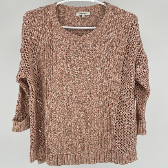 MADEWELL MARLED PLAZA OPEN KNIT PULLOVER SWEATER MEDIUM - Picture 3 of 8
